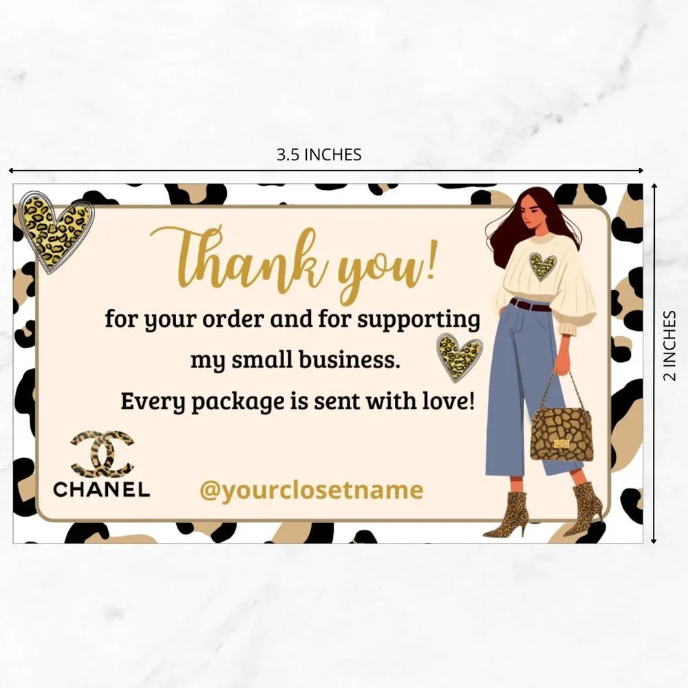 60 Thank you cards ch ANIMAL PRINT